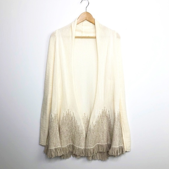 MOTH by Anthropologie Nevis Cream, open closure duster cardigan - Picture 3 of 16